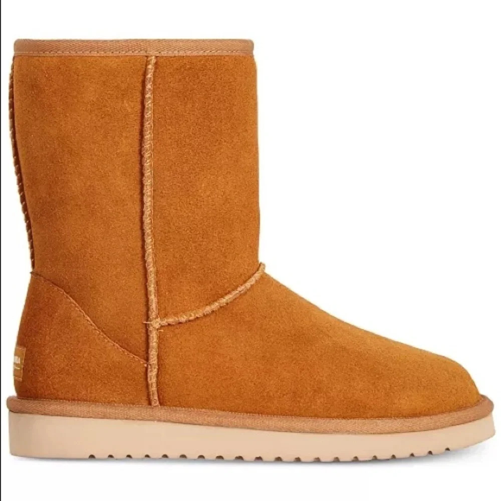 NEW Kookaburra UGG Suede Boots Faux Fur Chestnut